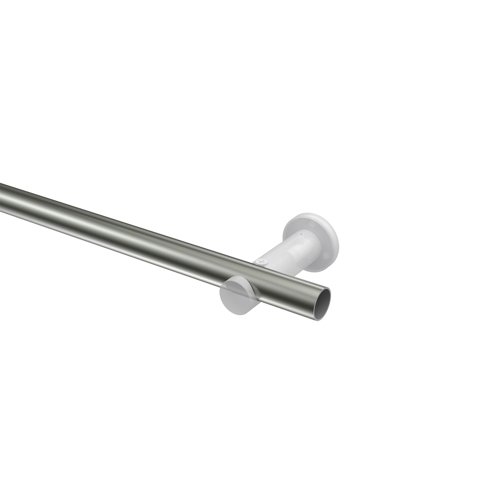 GARDINENSTANGE Platon Zoena 100 cm, 1-läufig (ohne Ringe), 20 mm Ø Edelstahl-Optik - Edelstahlfarben, Metall (100cm) - INTERDECO