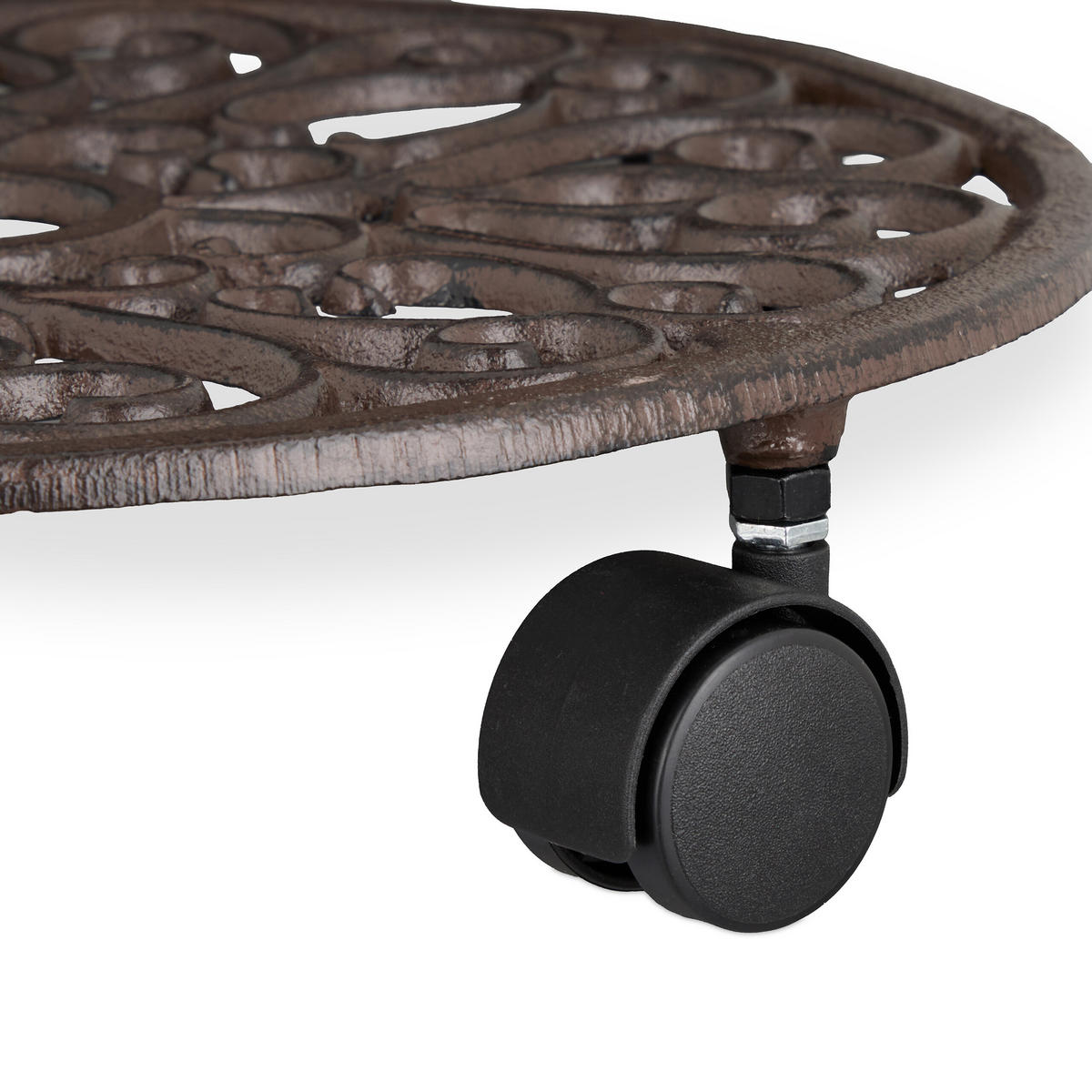 2xPFLANZENROLLER - Braun, Kunststoff/Metall (34/7.5/34cm) - Relaxdays