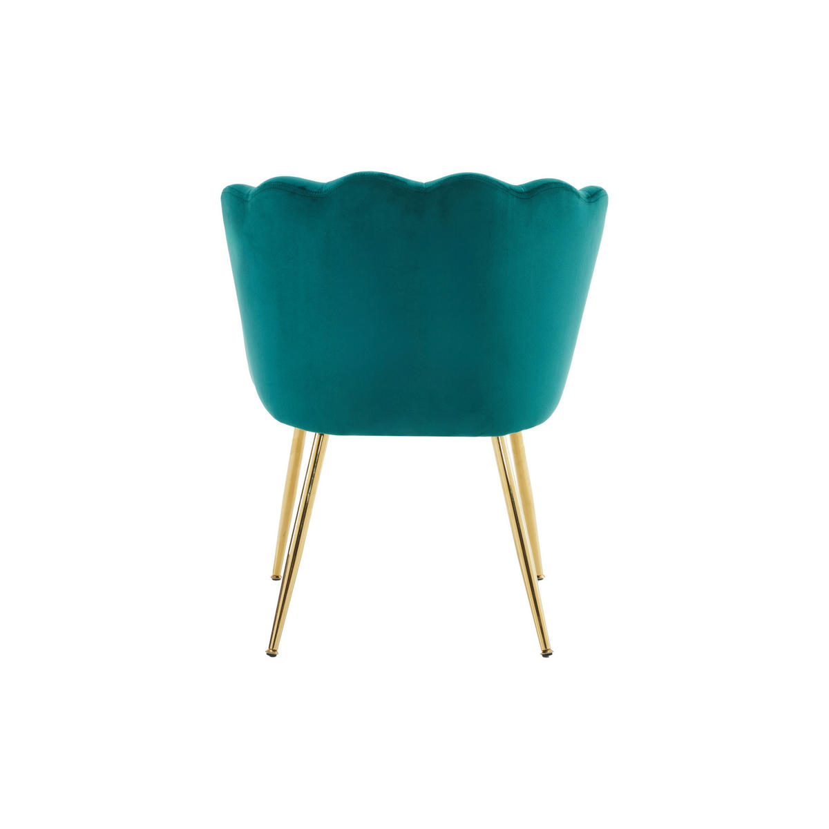 STUHL SET 6-TEILIG Samt Polster Blütenblatt-Rücken Goldfüße & Kissen Grün - Grün, Holz (62/43/54cm) - FLIEKS