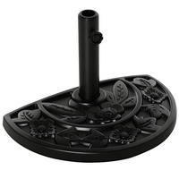 SONNENSCHIRMSTÄNDER Schwarz halbrund 9 kg 50/32/32 cm - Schwarz, Stein (50/32cm) - PANGIVO