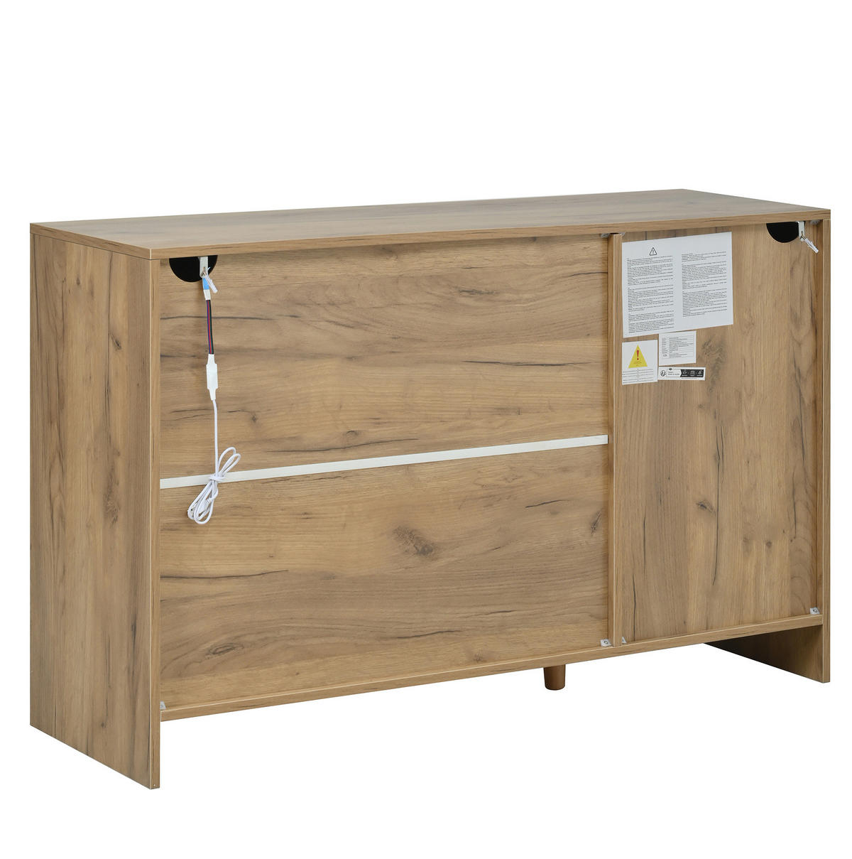 SIDEBOARD 105/40/76 cm Natur/Schwarz aus Spanplatte mit LED-Beleuchtung - Schwarz, Holzwerkstoff (40/76/120cm) - OKMYHOME