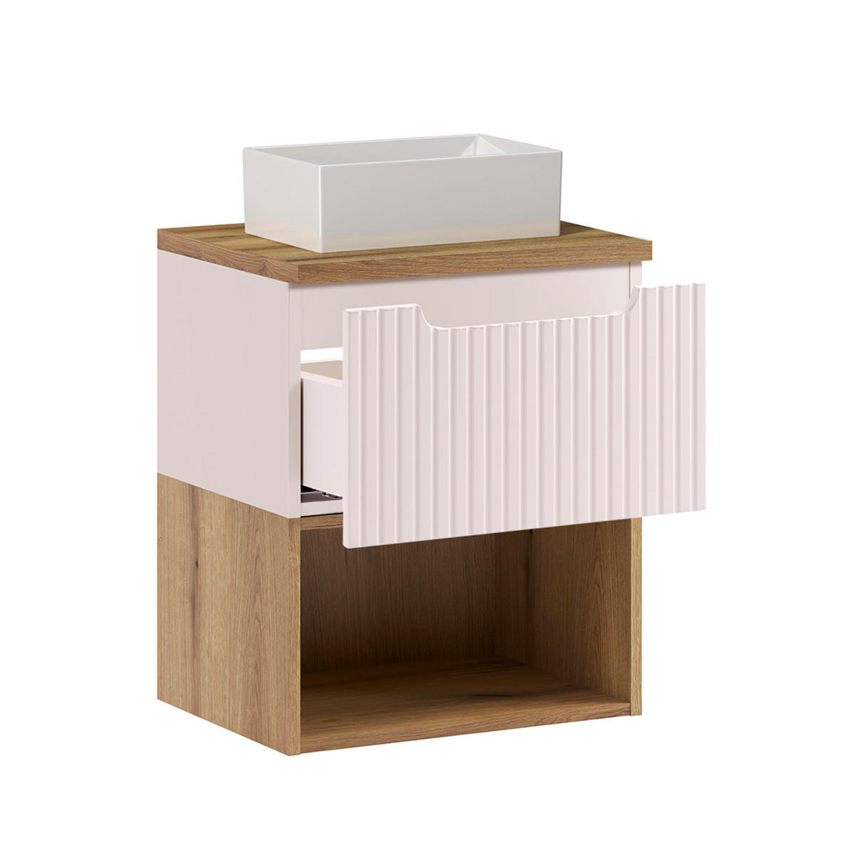 BADMÖBEL 50.4cm Riva 2er-Set Kaschmir - Beige, Holzwerkstoff (50.4/60/40cm) - Petits-meubles