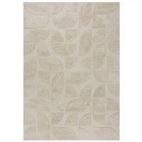BAUMWOLLTEPPICH Bogen-Design naturfarben ITCHEN, Naturfarben 120x170 cm - Naturfarben, Textil (120/170cm) - KADIMA DESIGN
