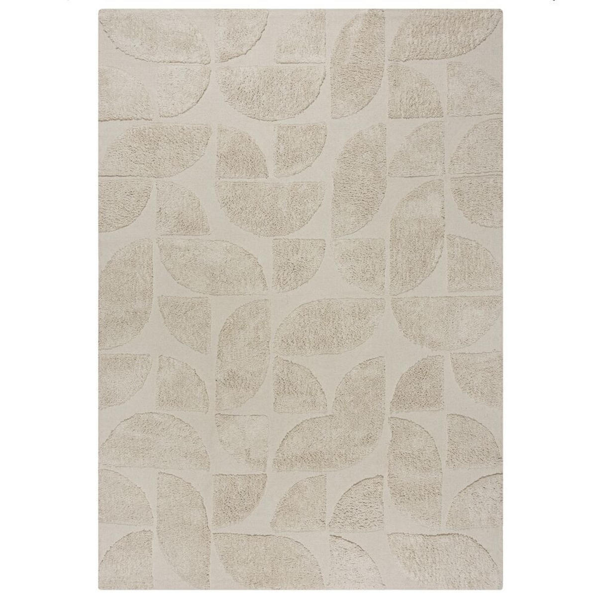 BAUMWOLLTEPPICH Bogen-Design naturfarben ITCHEN, Naturfarben 120x170 cm - Naturfarben, Textil (120/170cm) - KADIMA DESIGN