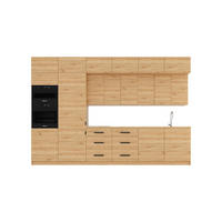 KÜCHENZEILE 360 cm - Nexa K72-G360-L - in Woodline / Matt - Schwarz/Eiche Artisan, Holz/Metall (360/212/58cm) - ROYAL24_MARKT