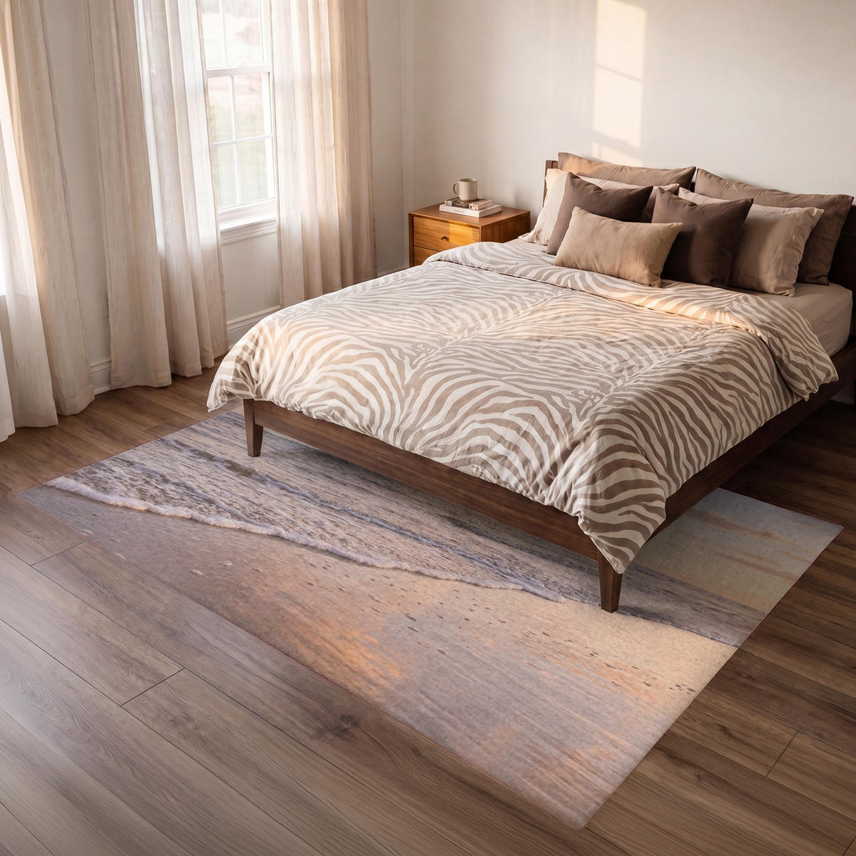 KOBERCE - Pláž - Príboj - Oblaky - 230x150 cm - svetloružová, textil/plast (230/0.4cm) - OnlyWow