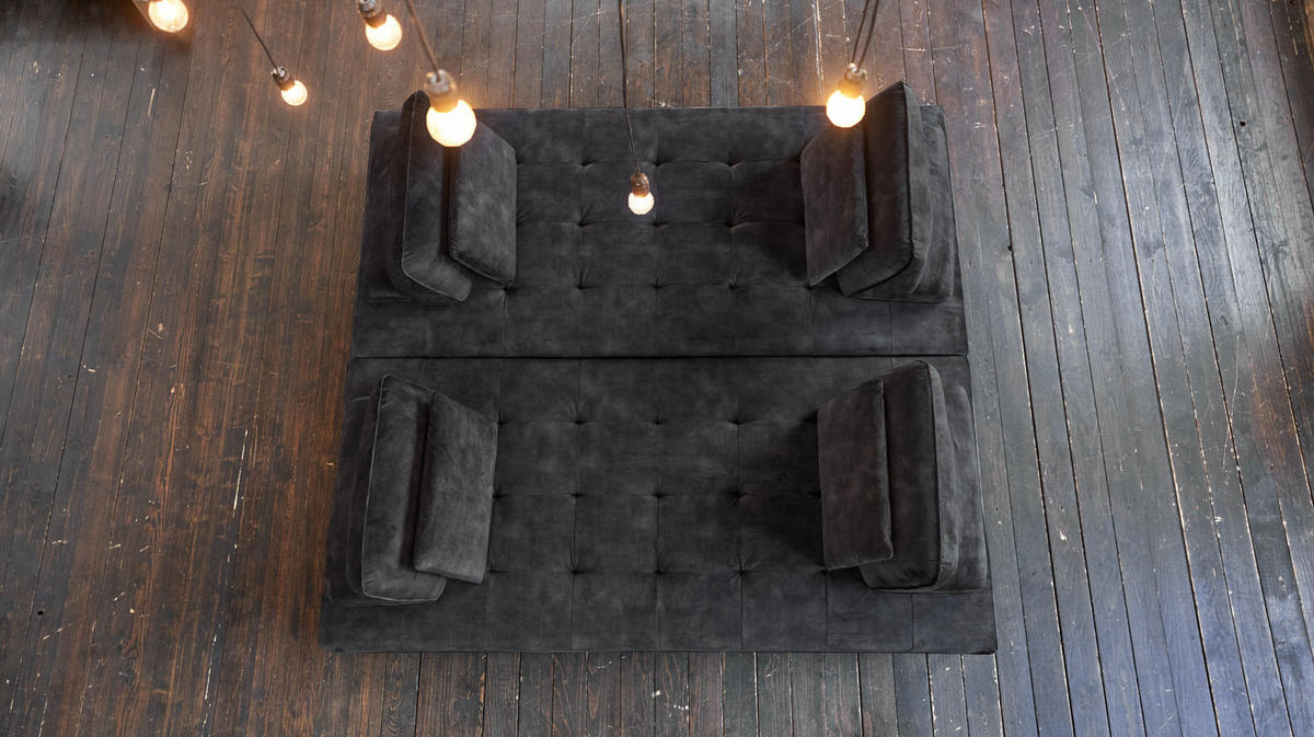 ECKSOFA WIOLO Anthrazit Velvet - Anthrazit/Silberfarben, Textil (350/240cm) - KAWOLA