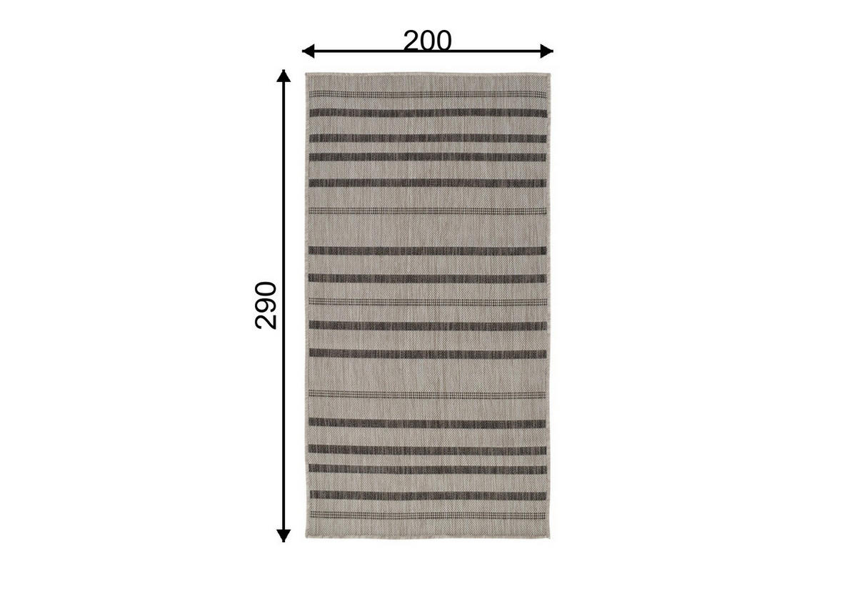 OUTDOOR-TEPPICH Terrace Hellgrau/Beige 200x290 cm - Multicolor, Textil (200/290cm) - Vercai Rugs
