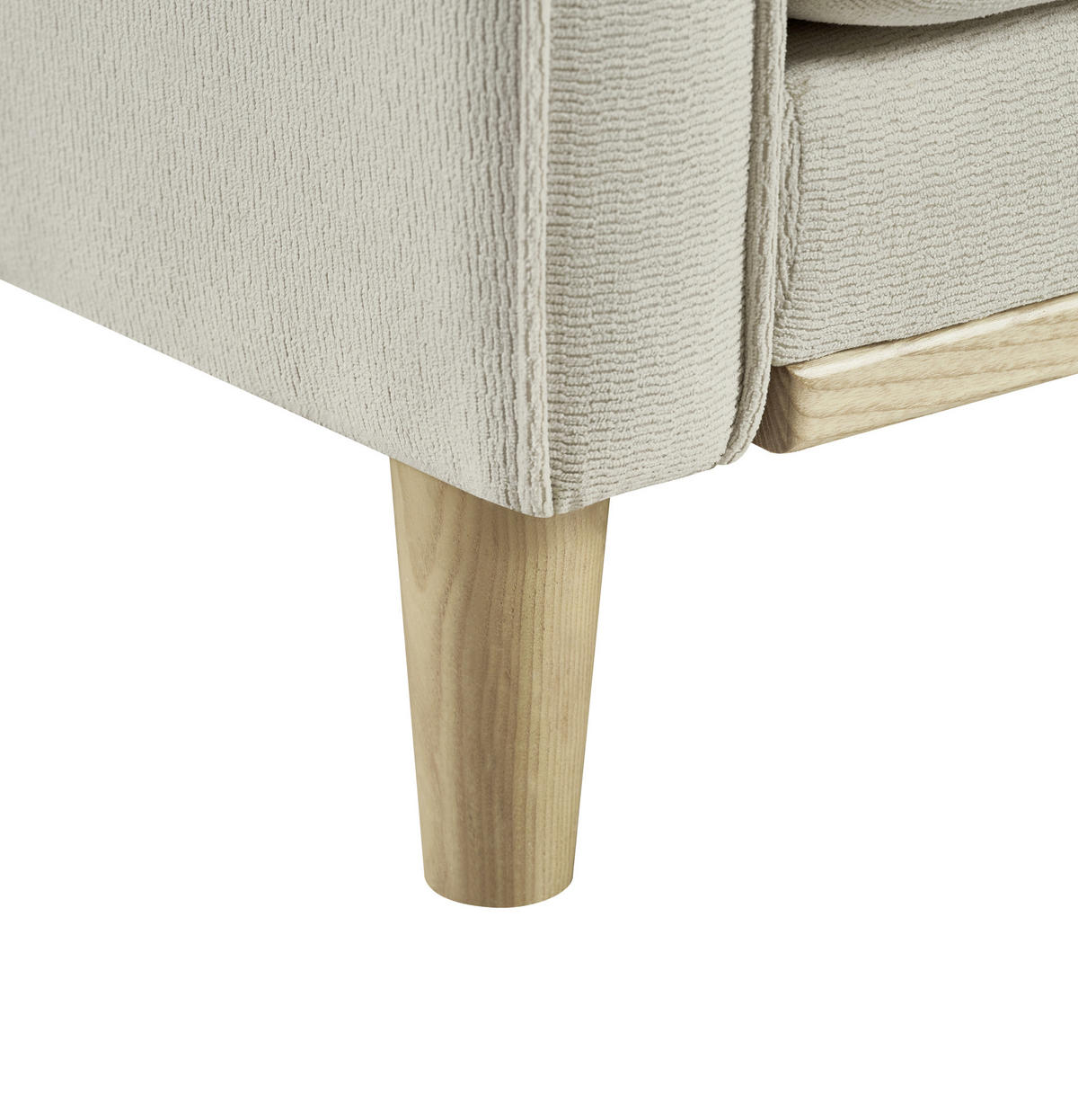 SOFA mit USB-Anschluss Stoff Beige - Beige, Holzwerkstoff (135/85/72cm) - Meubliv
