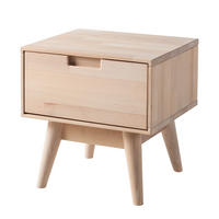 NACHTTISCH - Buche massiv - Buchefarben, Holz (40/40/35cm) - home24