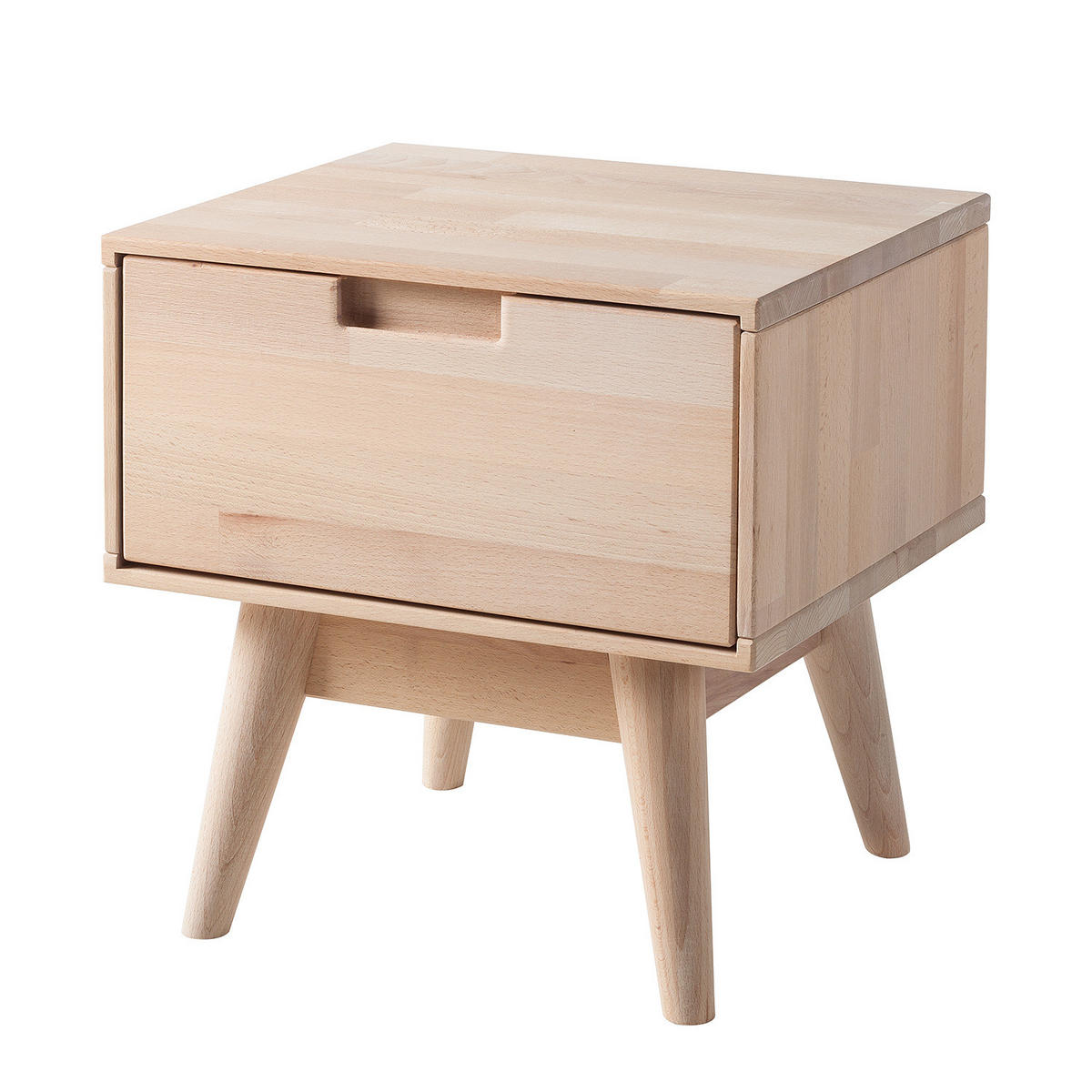 NACHTTISCH - Buche massiv - Buchefarben, Holz (40/40/35cm) - home24