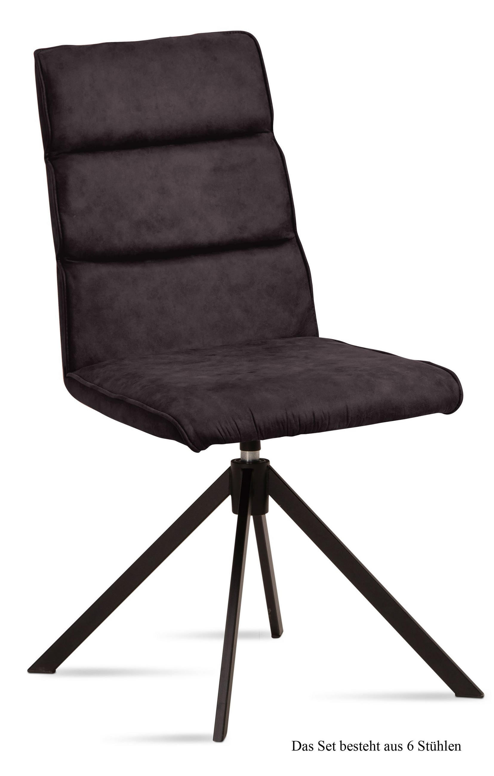 ESSZIMMERSTUHL drehbar (6er-Set) Deedea 47x92x60 Schwarz/Espresso - Dunkelbraun/Schwarz, Kunststoff (60/92/47cm) - 58aufmkessel