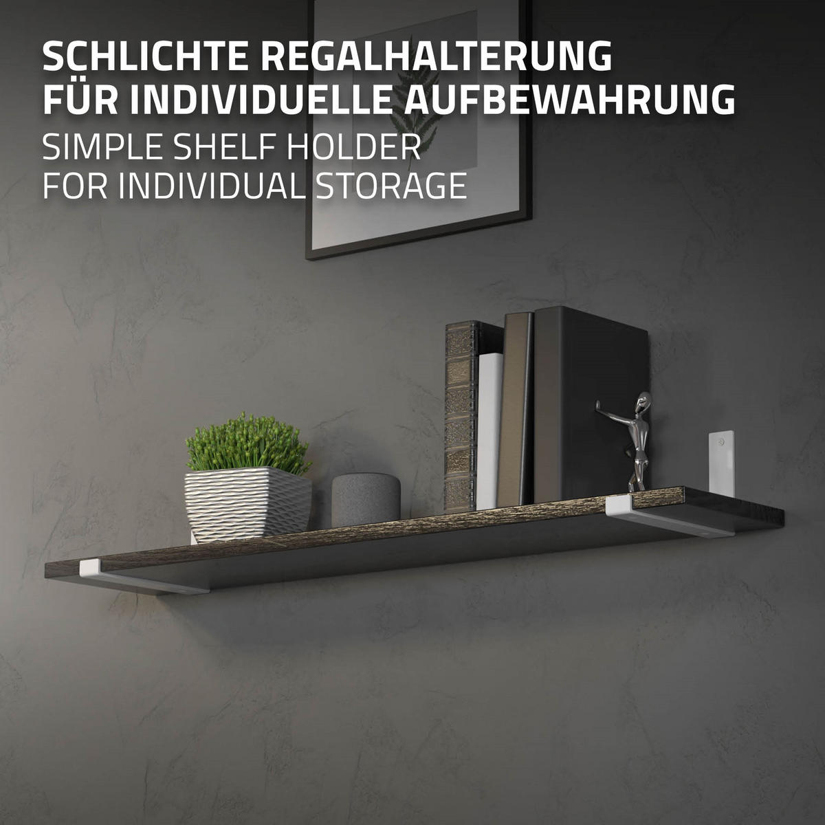 REGALHALTERUNG - Weiß, Metall (14.5/4/26cm) - ML-DESIGN