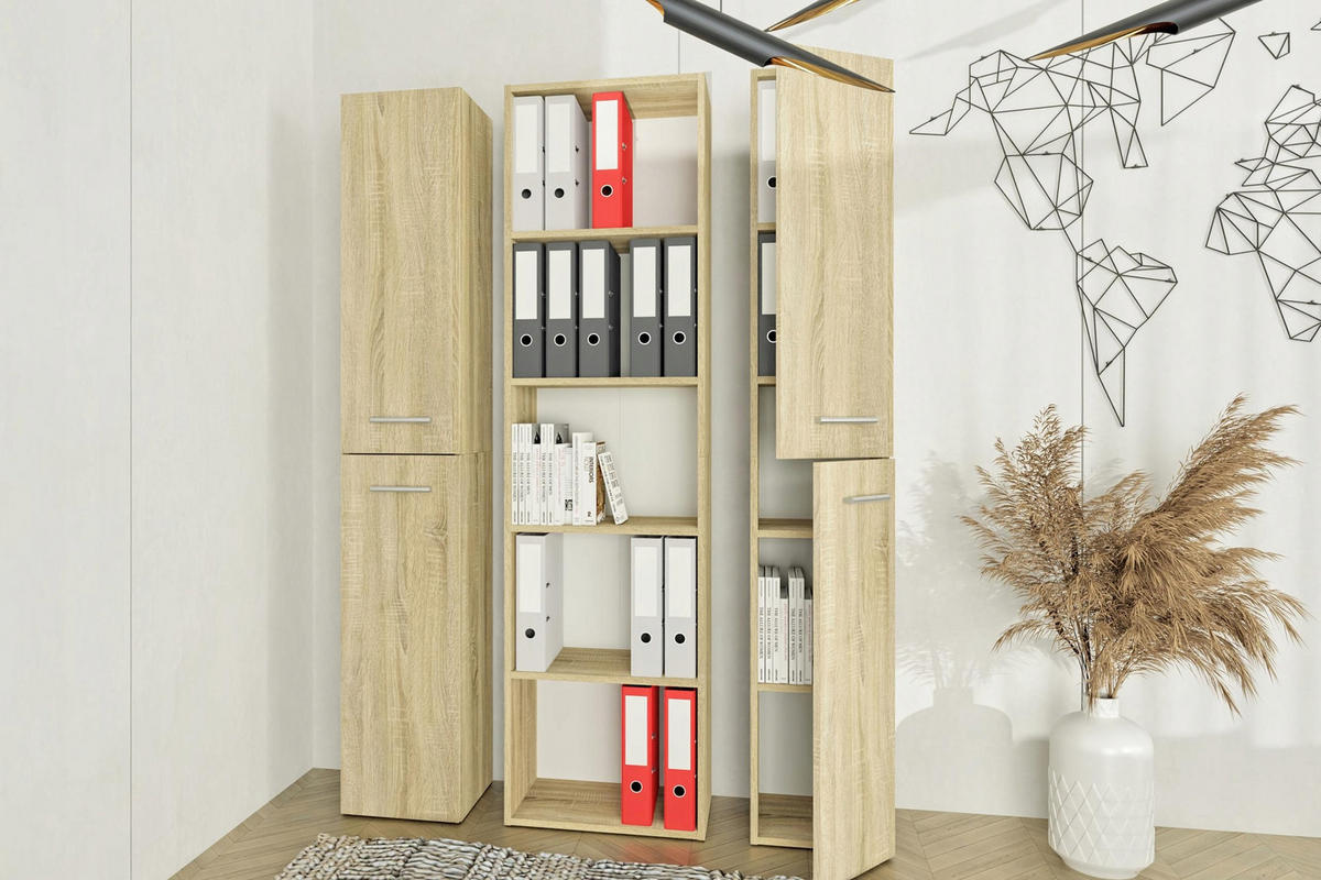 HOCHREGAL BODO DUAL R30 2D Sonoma Eiche 30/30/175 cm - Sonoma Eiche, Holzwerkstoff (30/175/30cm) - Matkam Möbel