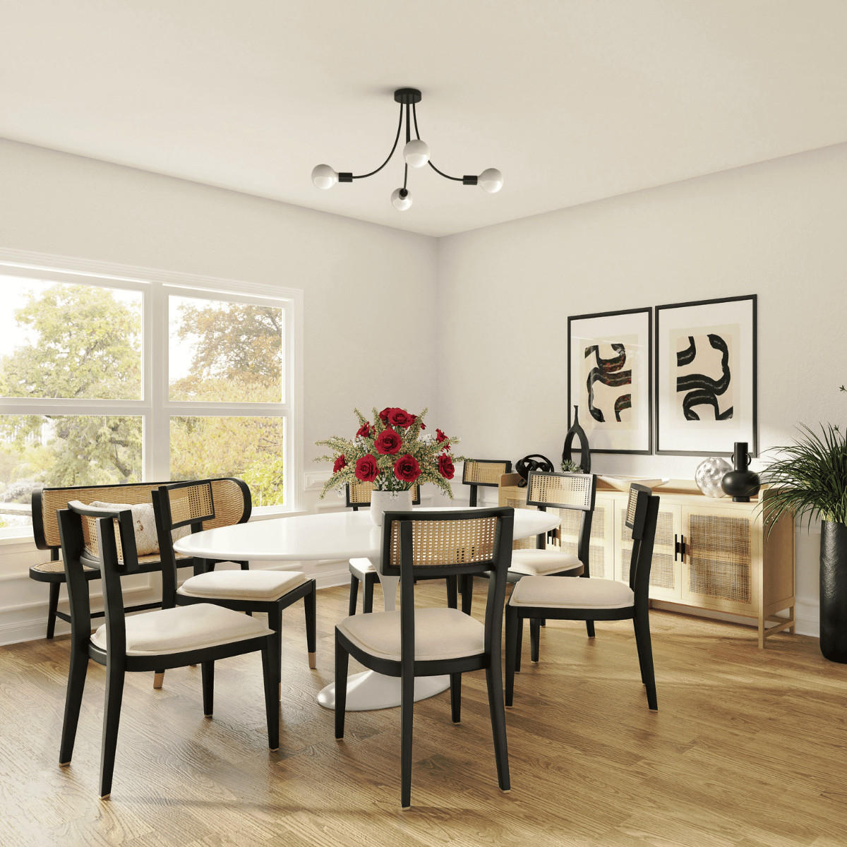 DECKENLEUCHTE Classic - Schwarz, Metall (60/60/40cm) - Lumicom