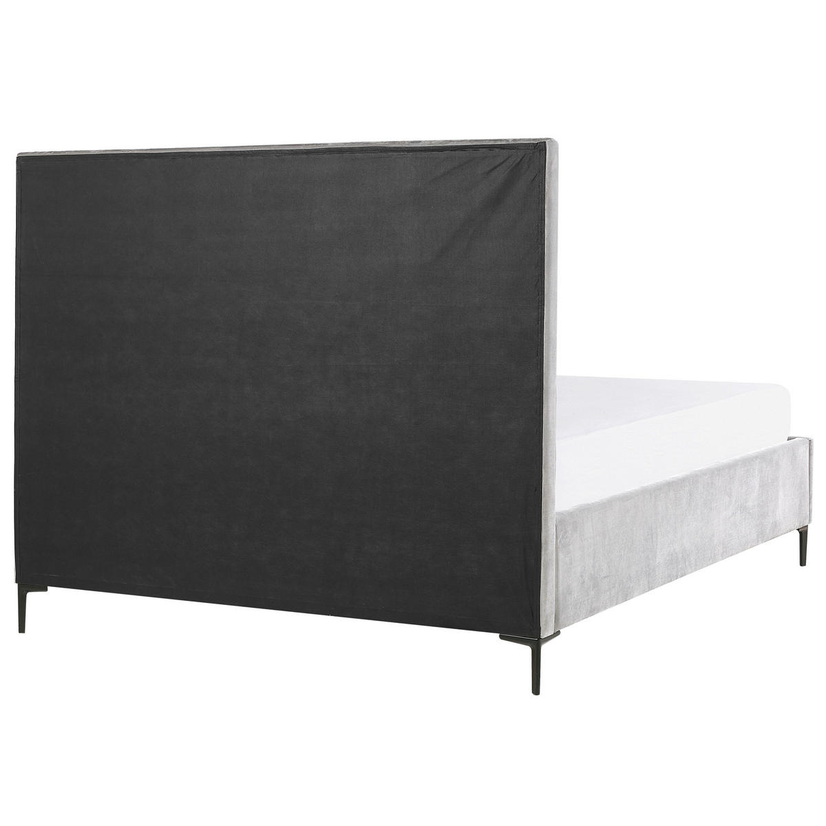 PAT TAPIȚAT 180x200 cm gri Sezanne - gri deschis, material textil (180/200cm) - Beliani