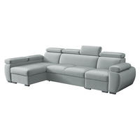 ECKSOFA Boston LCP, Seite: Links LCP+2R+1P(65) - Silberfarben/Hellgrau, Holz/Textil (320/170cm) - MIRJAN24