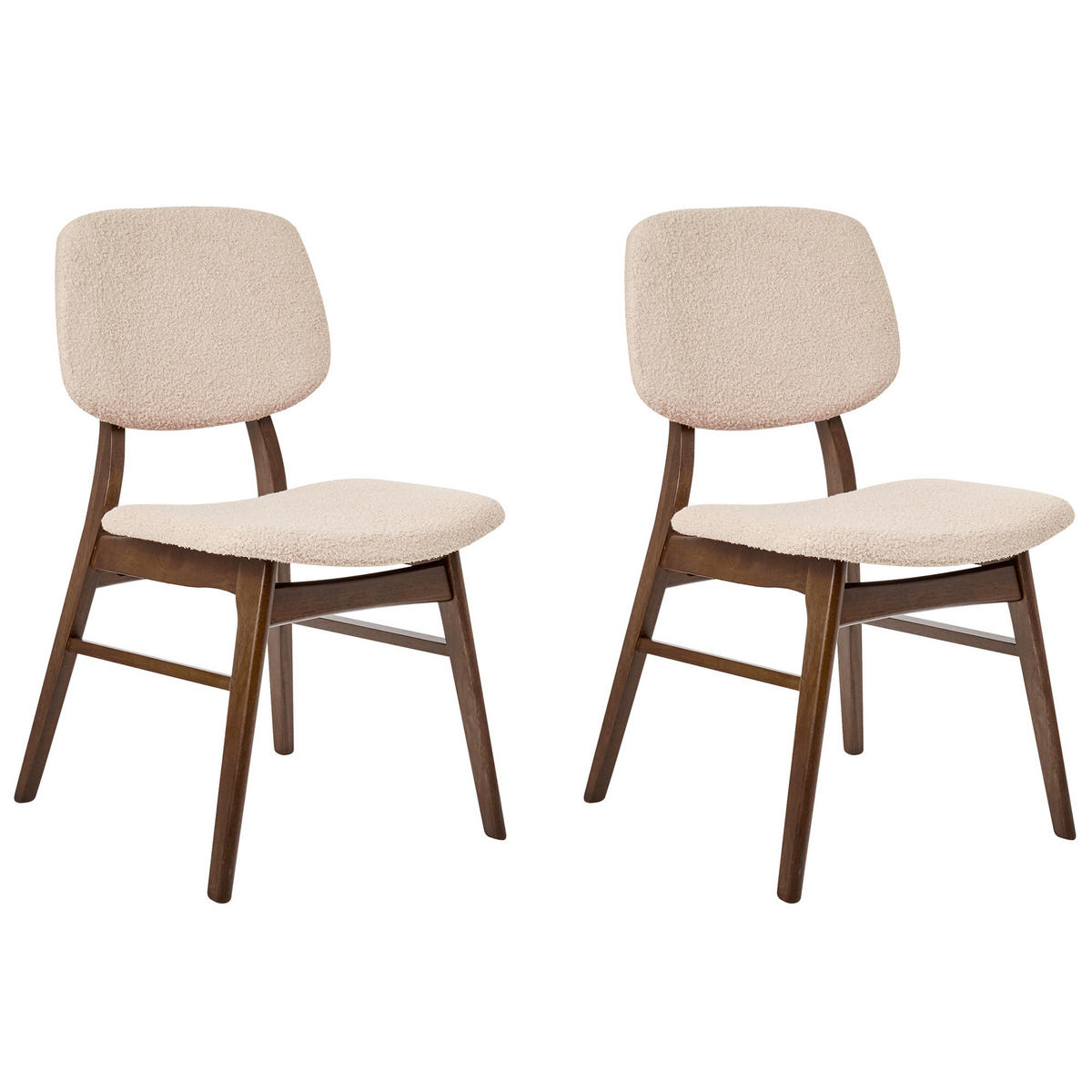 ESSZIMMERSTUHL 2er-Set Dunkelbraun/Beige Elaine - Beige/Braun, Textil (48/81/54cm) - Beliani