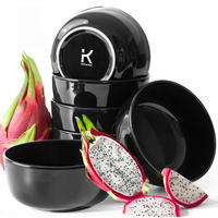 SCHÜSSELL-SET VICTO 6 Personen 6-tlg - Schwarz Hochglanz, Keramik - KONSIMO®