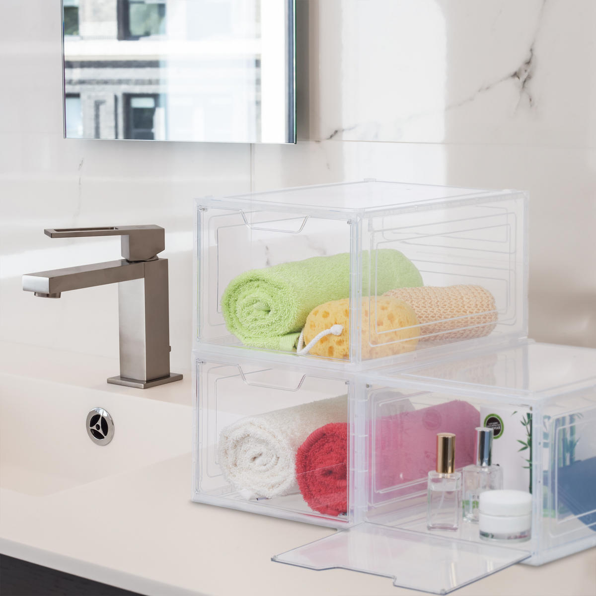 6XBOXY na boty - průhledná, plast (25/18/34cm) - Relaxdays