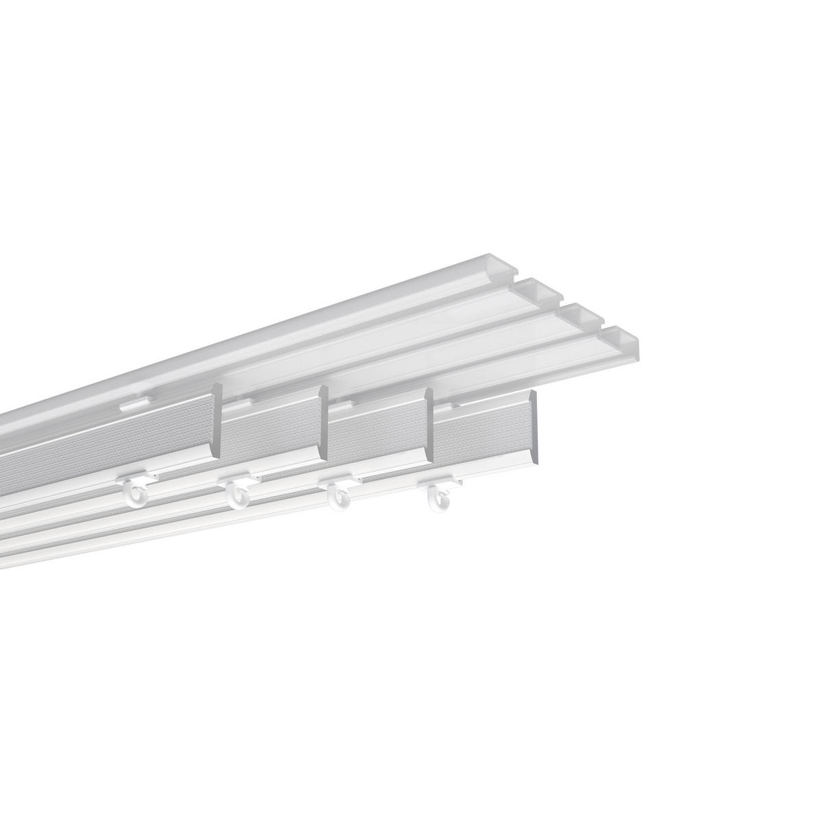 PANEELWAGEN MIT KLETTBAND und Rundkopfgleiter Easyslide 70 cm, Aluminium, Weiß - Weiß, Metall (1/4.3/70cm) - INTERDECO