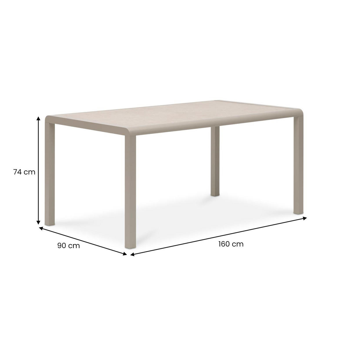 GARTENTISCH TRAPANI champagne - Champagner, Glas/Metall (90/160/75cm) - IDIMEX