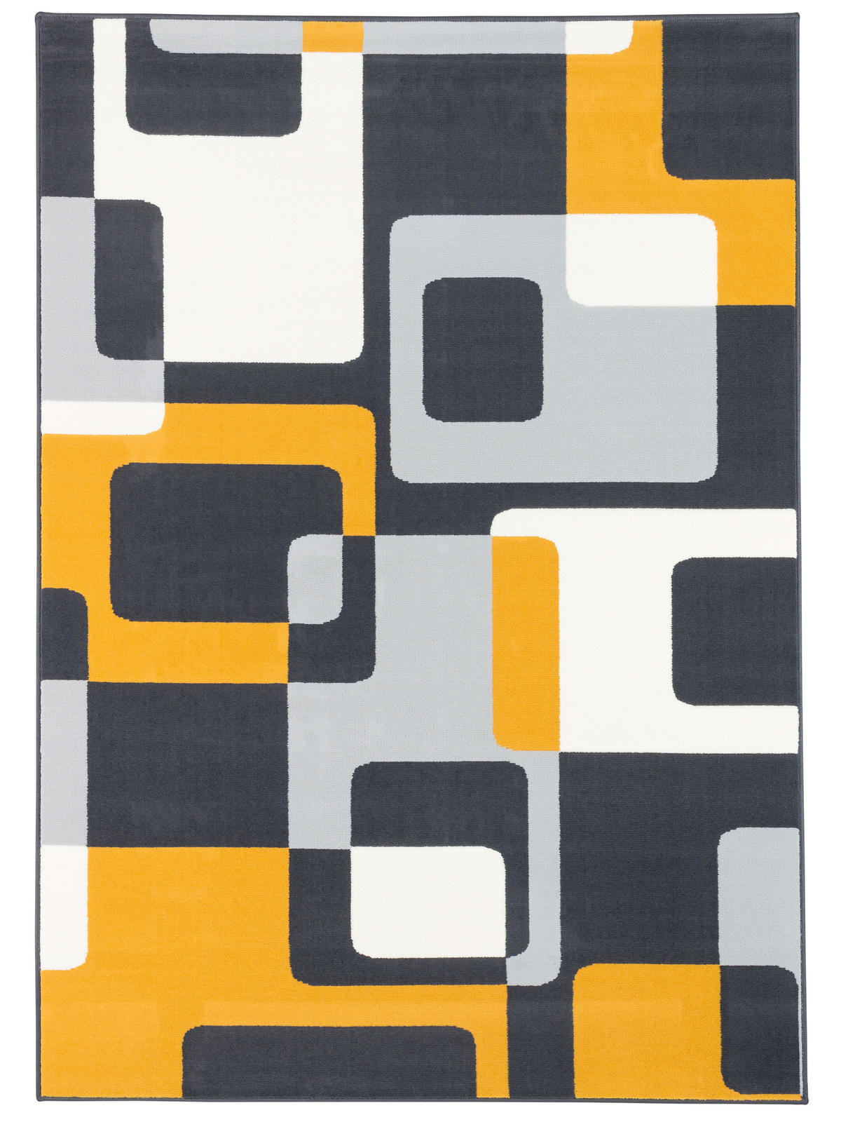 TEPPICH MODERN TRENDLINE RETRO - Currygelb/Anthrazit, Textil (80/150cm) - Pergamon