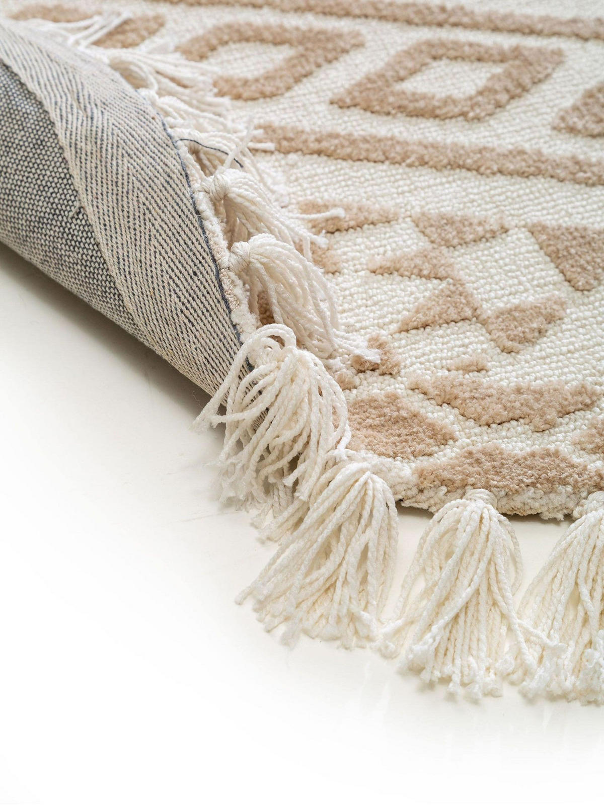TEPPICH Runder Teppich Elias Beige - Beige, Textil (150/1cm) - KUNSTLOFT