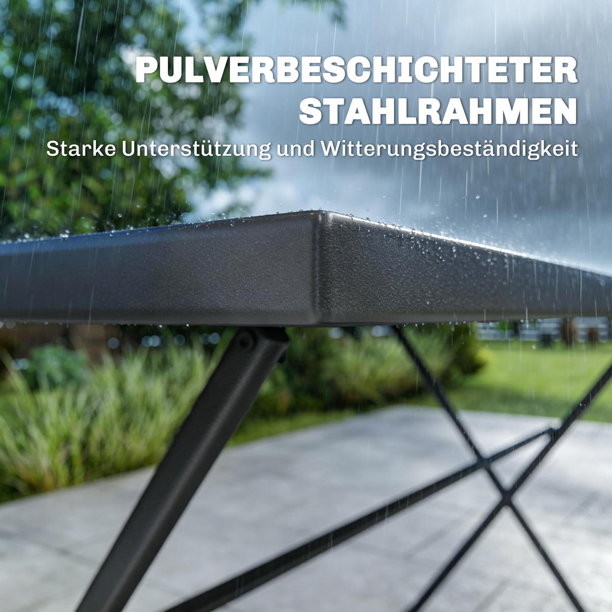 OUTDOOR-ESSGRUPPE 5er Set Stahl Netzstoff Grau - Grau, Textil/Metall - Outsunny