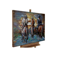 HOLZBILD Braun 100/75 cm - Braun, Holz/Metall (4.6/75cm) - KUNSTLOFT