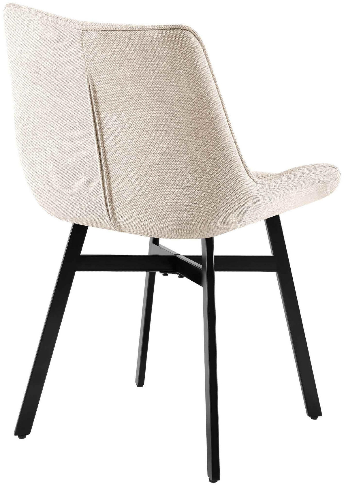 ESSZIMMERSTUHL Stoff Creme - Creme/Schwarz, Textil/Metall (54/83/61cm) - CLP