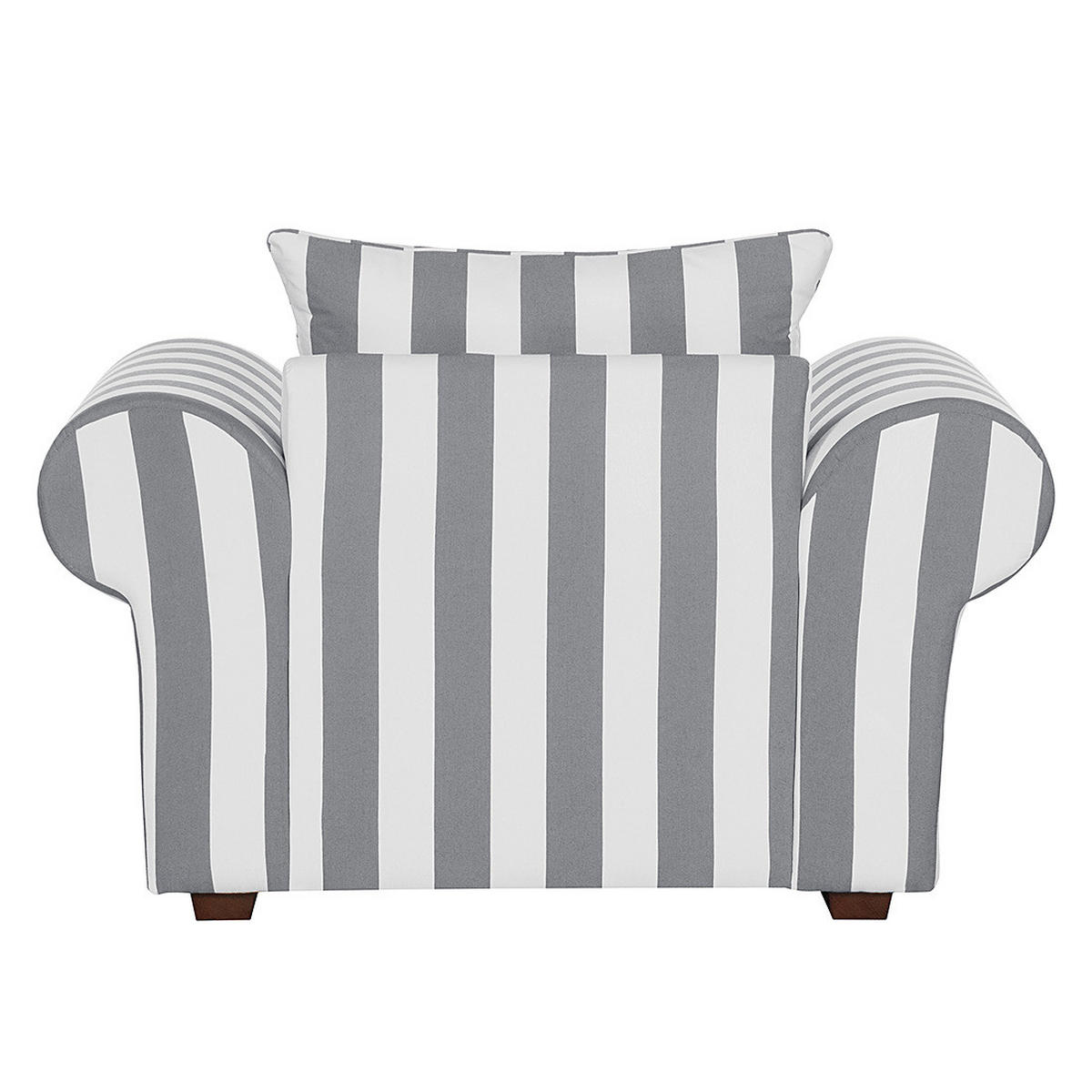 SESSEL - Webstoff, Grau gestreift - Grau, Textil (130/88/88cm) - home24