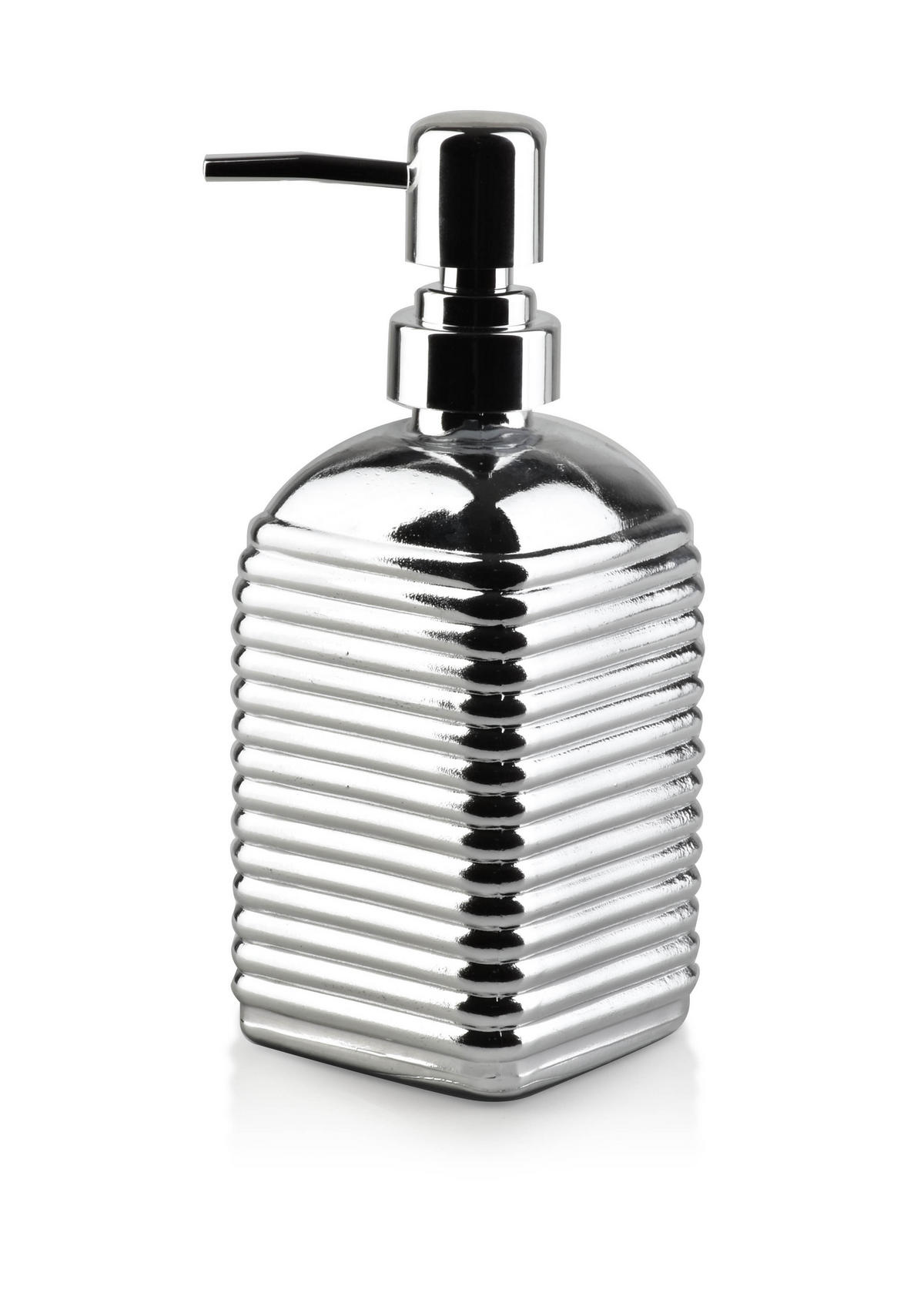 SEIFENSPENDER Tessa Silber 8/8/19.5 cm Glas - Silberfarben, Glas (8/19.5/8cm) - Mondex