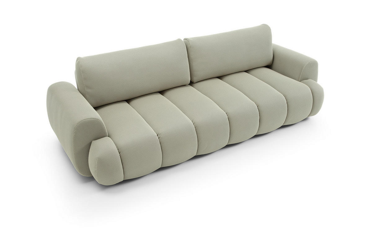 SOFA Pavo Beige, Schlafsofa mit gestepptem Sitz - Beige, Holzwerkstoff (263/81/110cm) - Bettso