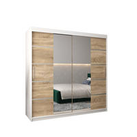 SCHWEBETÜRENSCHRANK 200/200/62 2-türig - Silberfarben/Weiß, Holz/Kunststoff (200/200/62cm) - Abiks Möbel