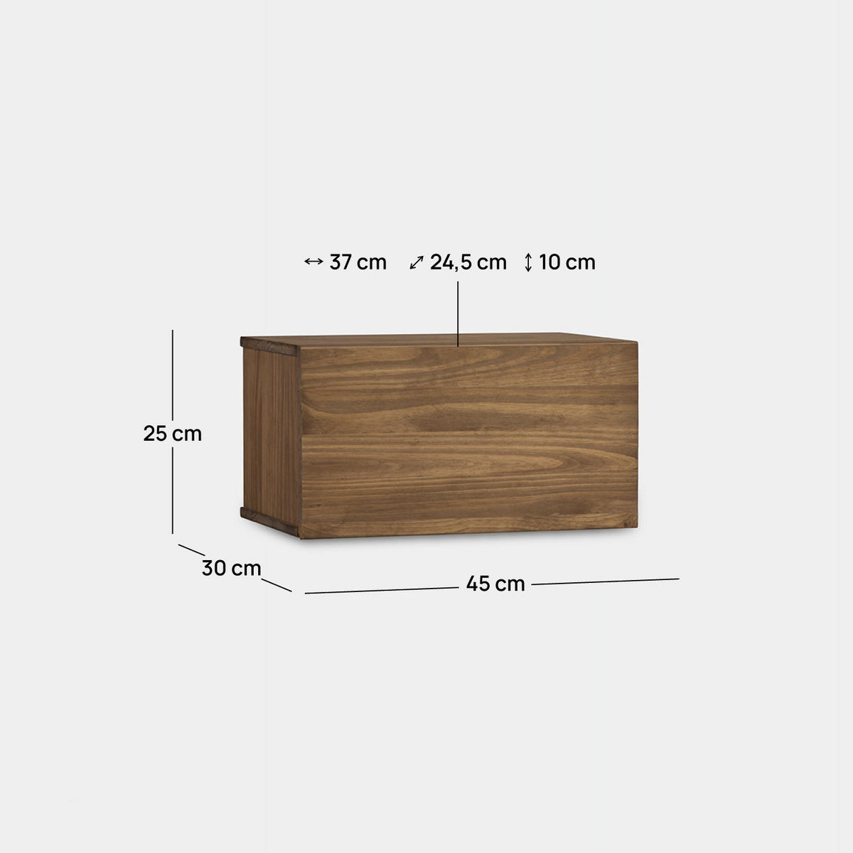 SCHWEBENDER NACHTTISCH Kari Natürlich 45 cm x 25 cm - Naturfarben, Holz (45/25/30cm) - Klast Home
