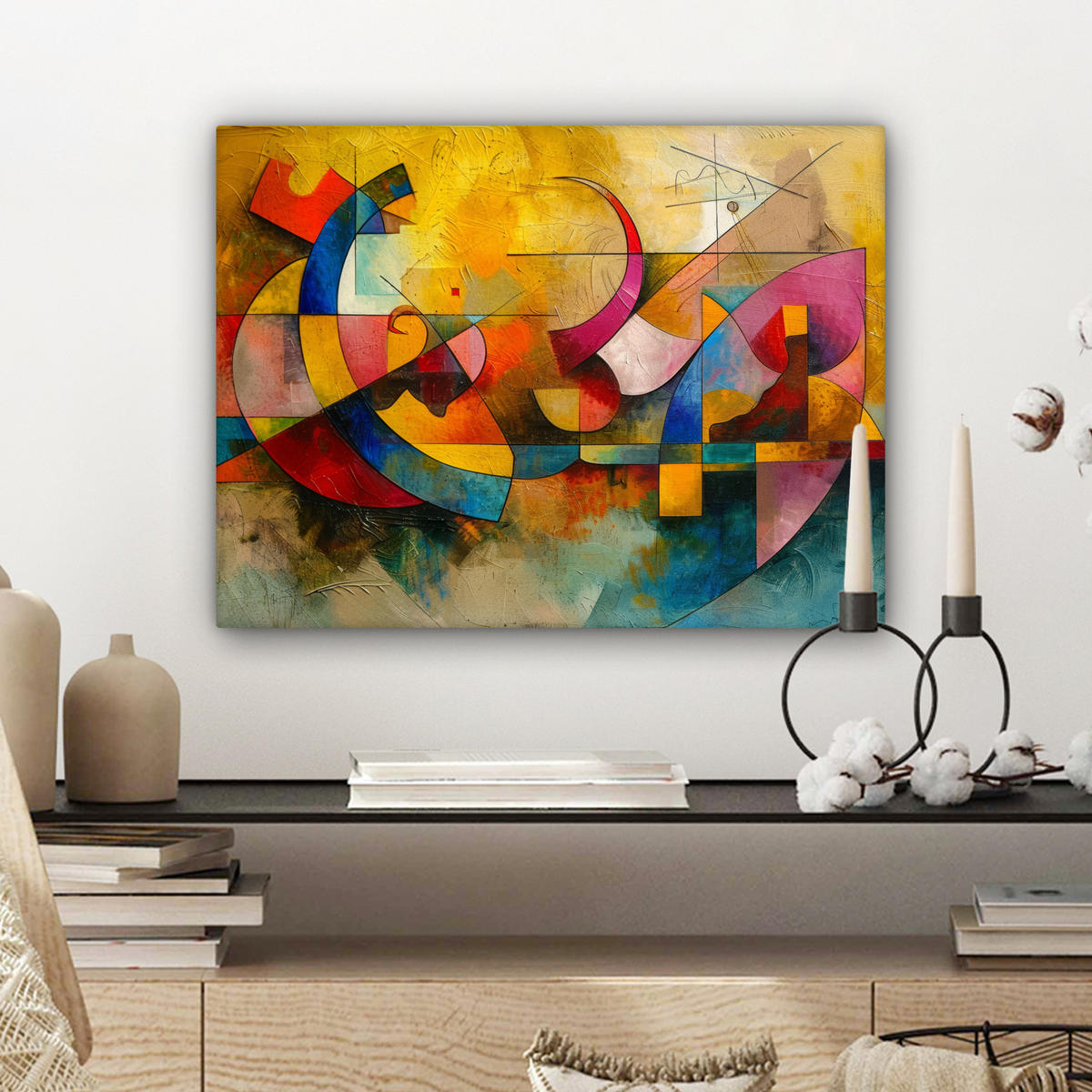 LEINWANDBILD Kunst - Abstrakt - Modern Wandbild 40x30 cm - Gelb, Textil (40/30cm) - MuchoWow