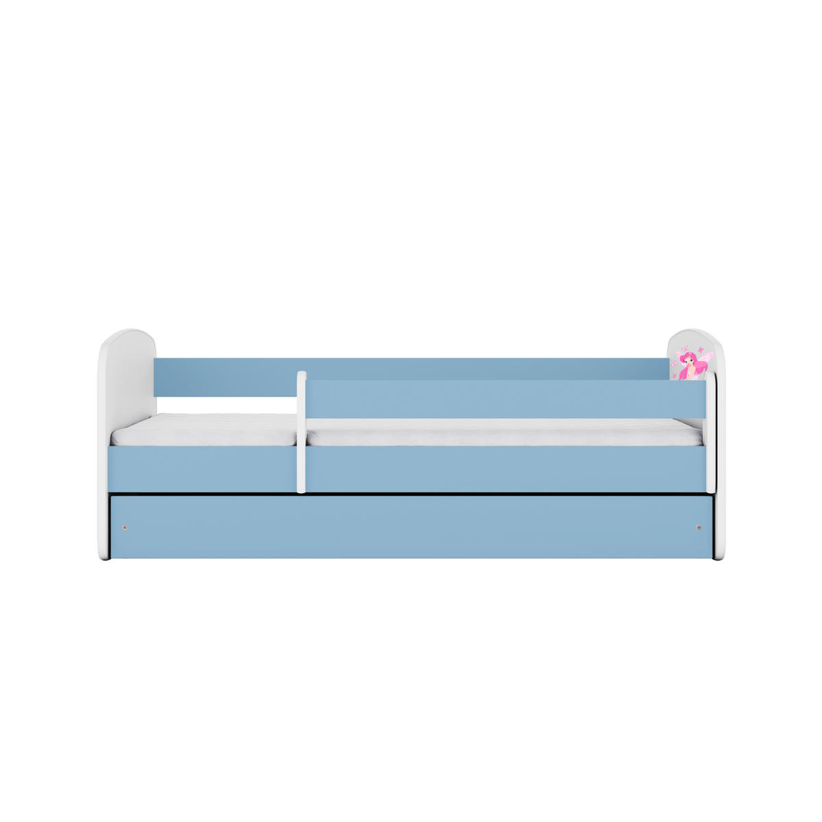 KINDERBETT Fee mit Schmetterlingen mit Schublade und Matratze 180/80 - Blau, Holzwerkstoff (80/180cm) - RAUMHIRSCH FURNITURE