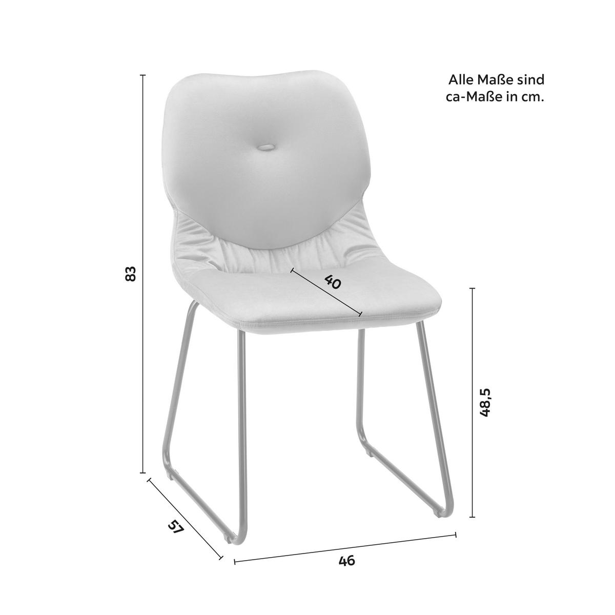 STUHL Alica Blau Samt Gepolstert - Blau, Holz (46/83/57cm) - Bessagi Home