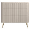 KOMMODE Ovarlo Greige mit Metallbeinen 93 cm - Taupe/Goldfarben, Holzwerkstoff/Metall (93.2/83.8/38cm) - Selsey