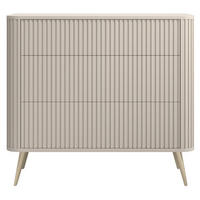 KOMMODE Ovarlo Greige mit Metallbeinen 93 cm - Taupe/Goldfarben, Holzwerkstoff/Metall (93.2/83.8/38cm) - Selsey