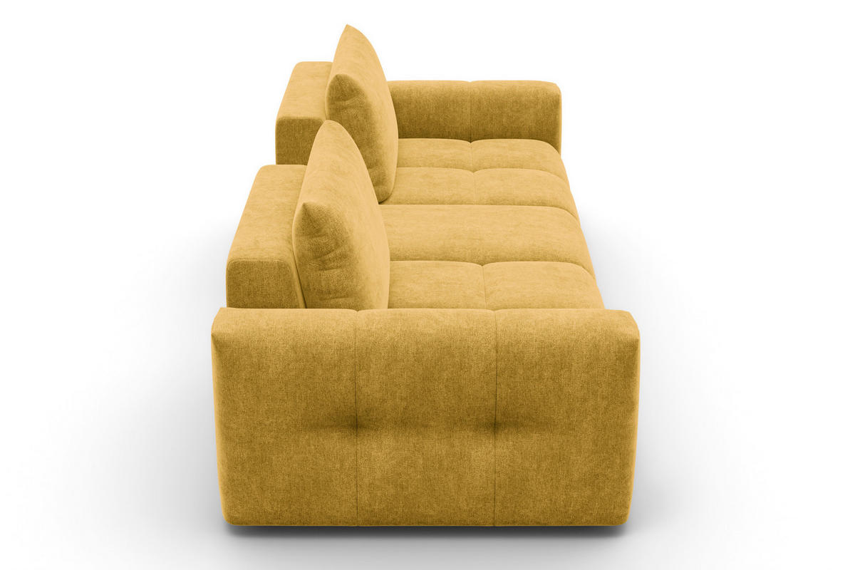 SOFA VERONA 4-Sitzer, Gelb - Gelb/Schwarz, Holz/Textil (282/83/110cm) - Courtois Laville