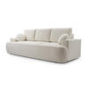 SOFA VELOS Schlaffunktion Bouclé - Beige/Schwarz, Kunststoff/Textil (248/94/110cm) - Luxkor24