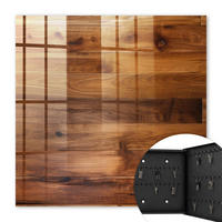SCHLÜSSELBOX Schwarz 30x30 cm- Türöffnung nach rechts - Holzbretter - Braun, Metall (30/30/5cm) - TULUP