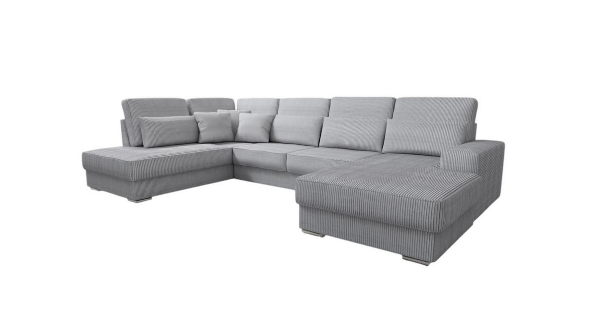 WOHNLANDSCHAFT Nevio In Scala - Hellgrau, Holzwerkstoff/Textil (401/88/226cm) - Fun Möbel