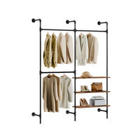 KLEIDERSTÄNDER Industrial Schwarz - Schwarz, Kunststoff (168/220/46cm) - SoBuy