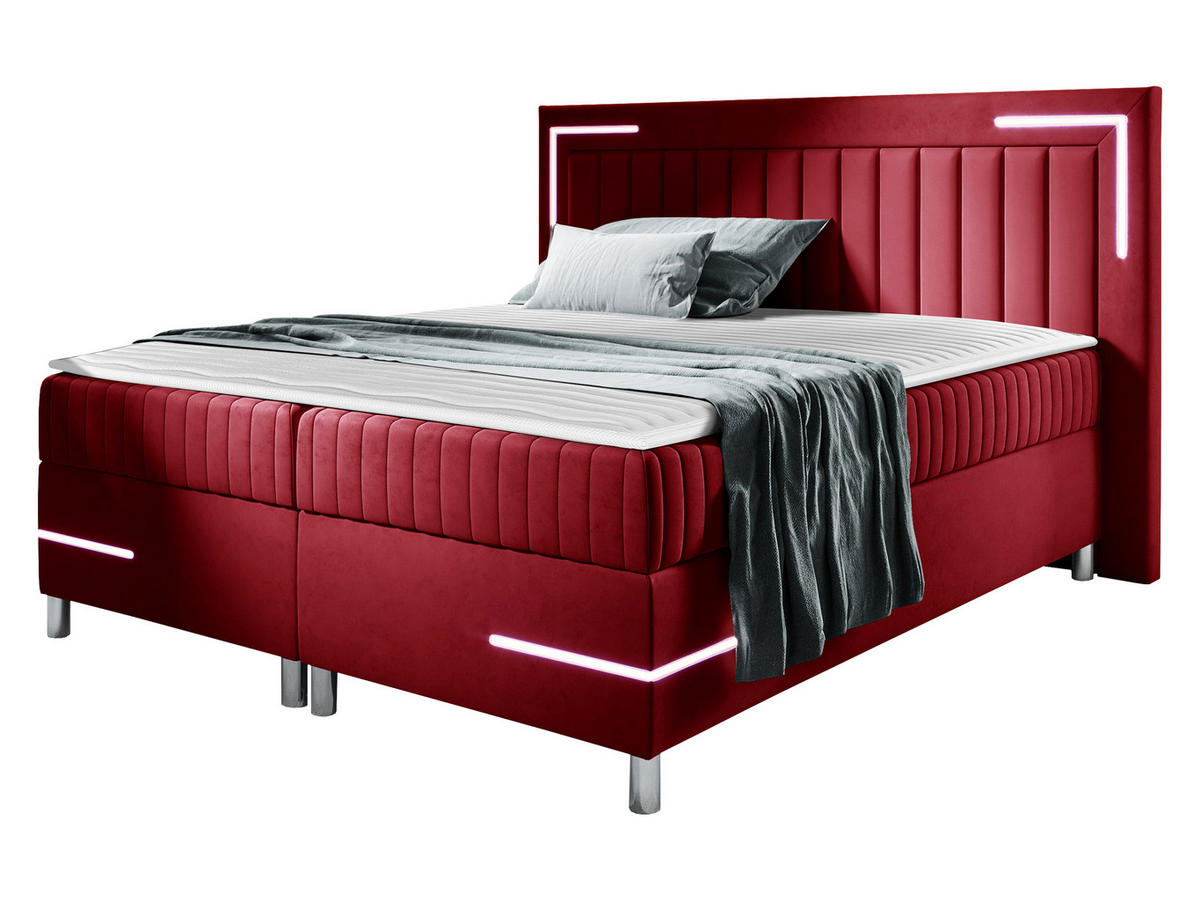 BOXBETT Tenosi 3 LED - Rot, Holz (120/200cm) - MIRJAN24