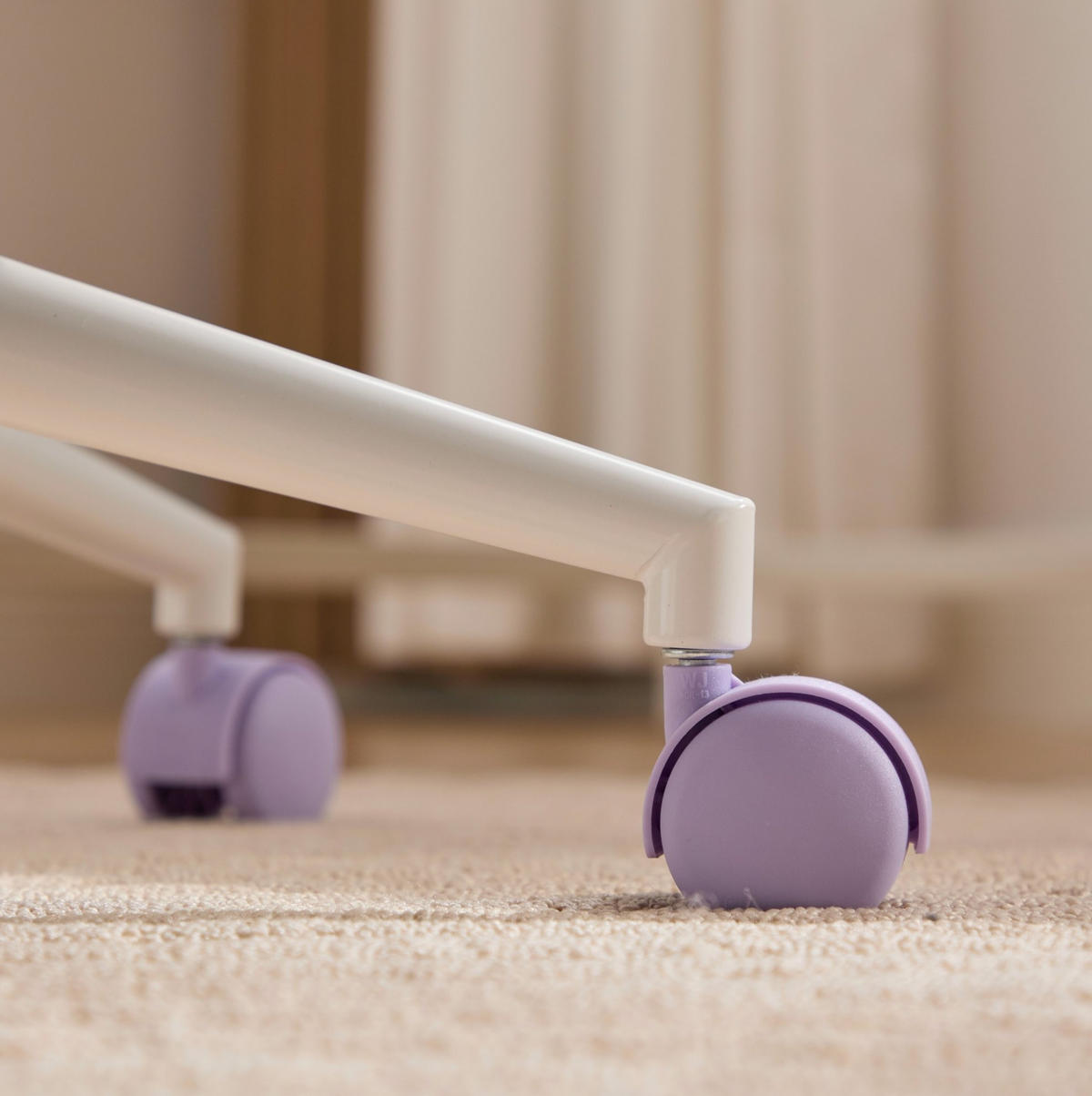 BÜROSTUHL höhenverstellbar 67,1 cm Kunstfell Purple - Lila, Kunststoff (67/94/63cm) - Meubliv