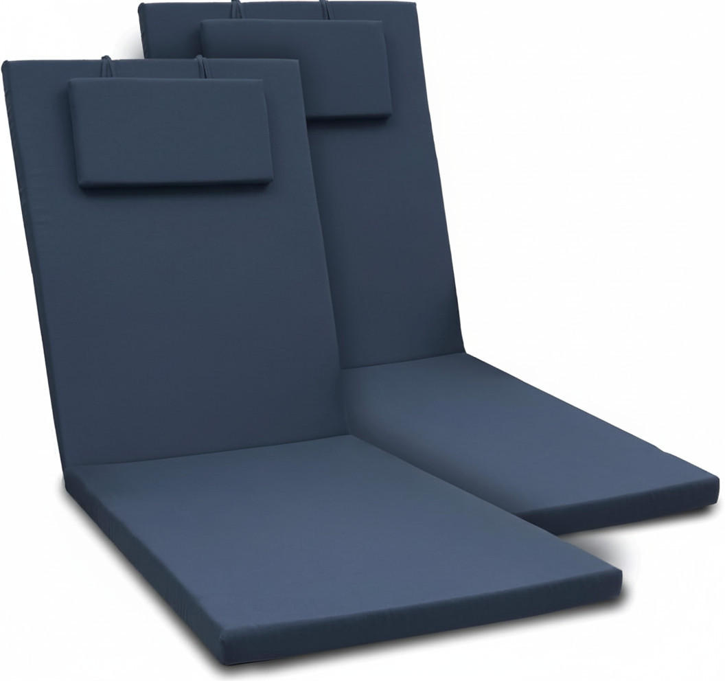 ROLLLIEGENAUFLAGE Loft RL 200x60x5cm Dunkelblau (2tlg) - Dunkelblau, Textil (60/10/200cm) - Beautissu 
