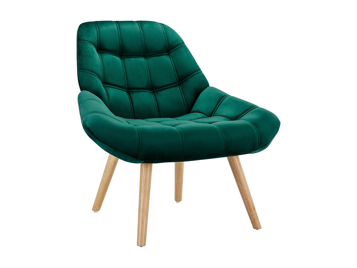 SESSEL - Samt - Grün - LUOSTO - Grün, Textil (79/83/87cm) - Vente-Unique